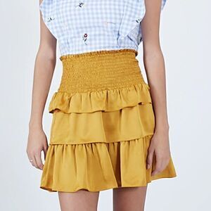 NEW KOCH Yellow Lizzie Ruffle Skirt